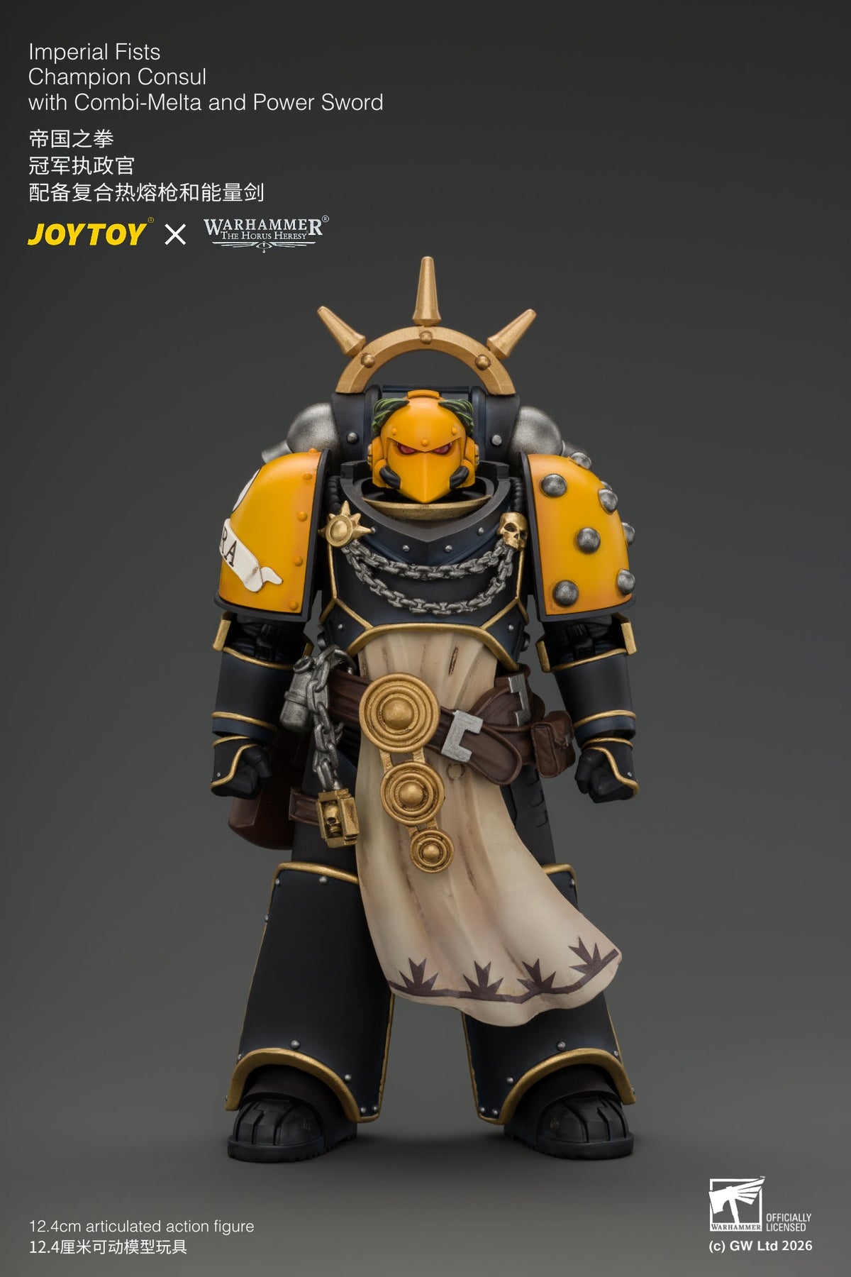 (18/9) Imperial Fists Champion Consul with Combi-Melta and Power Sword - Warhammer "The Horus Heresy" 1/18 Action Figure By JOYTOY