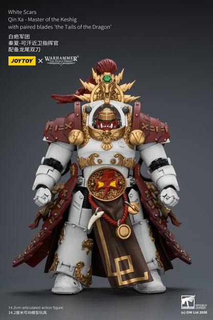 (20 MAR CUTOFF) White Scars Qin Xa & Hibou Khan &Contemptor Dreadnought-Warhammer 40k 1/18 Action Figure By JOYTOY