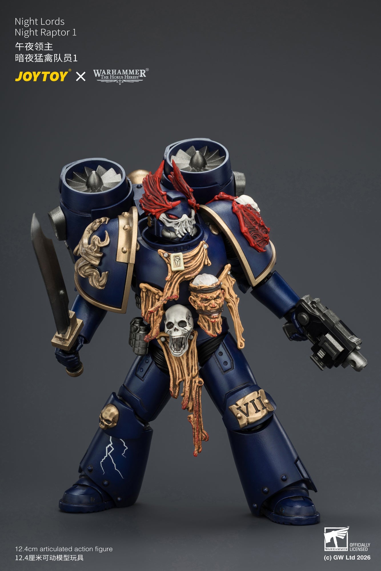 (25/8) Night Lords Night Raptors - "The Horus Heresy" Primarch-Warhammer 30k 1/18 Action Figure By JOYTOY