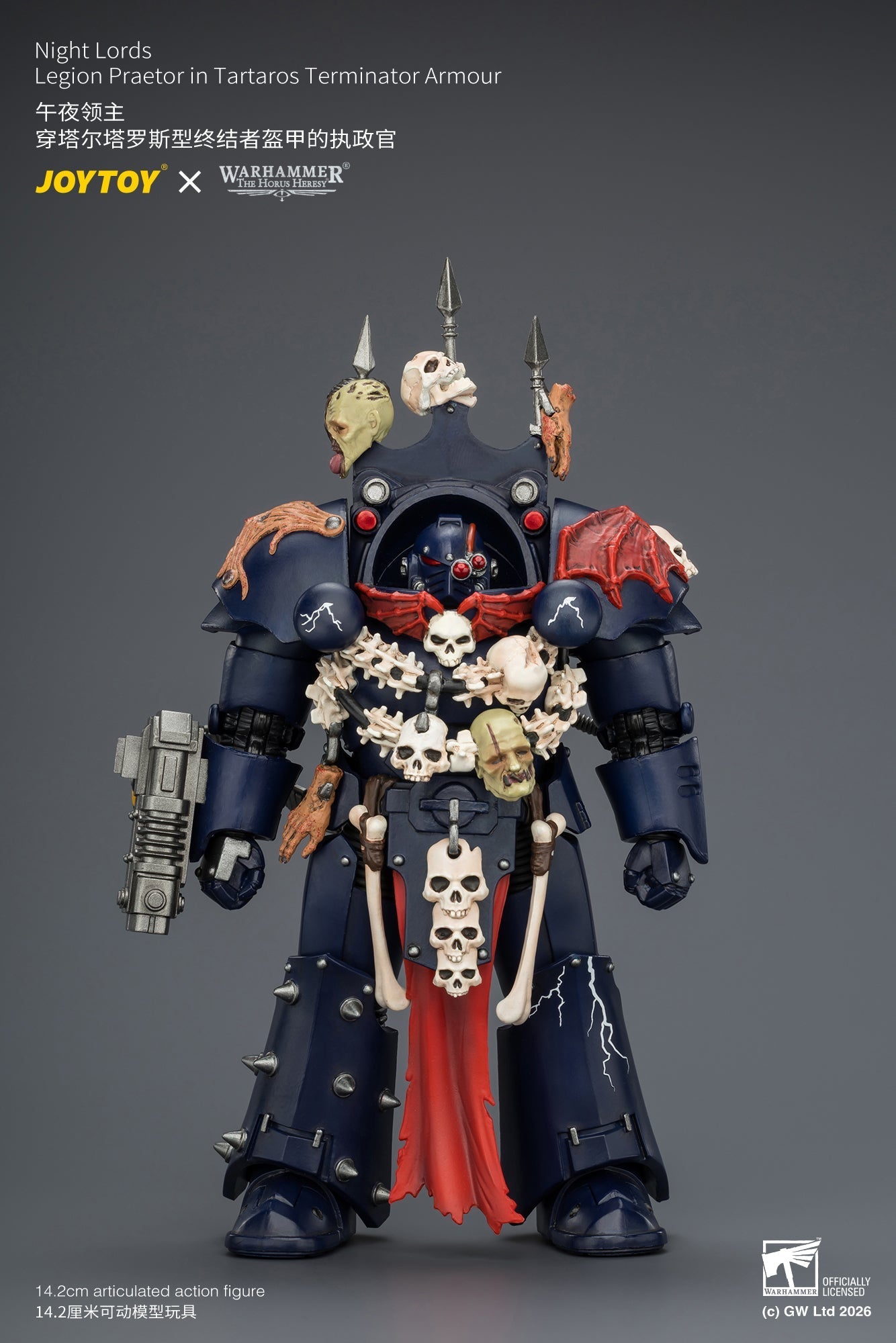 (30/6)Night Lords Legion Praetor in Tartaros Terminator Armour - "The Horus Heresy" Primarch-Warhammer 40k 1/18 Action Figure By JOYTOY