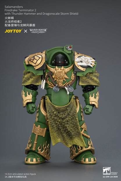 (15/7)Salamanders Firedrake Terminator 1 & Terminator 2 - "The Horus Heresy" Warhammer 40k 1/18 Action Figure By JOYTOY