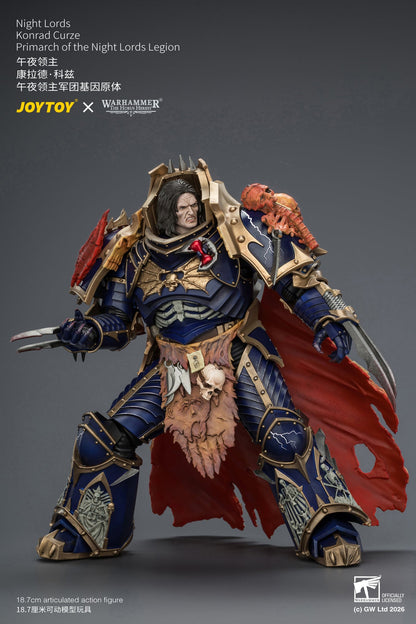 (25/8) Night Lords Konrad Curze Primarch of the Night Lords Legion - "The Horus Heresy" Warhammer 30k 1/18 Action Figure By JOYTOY