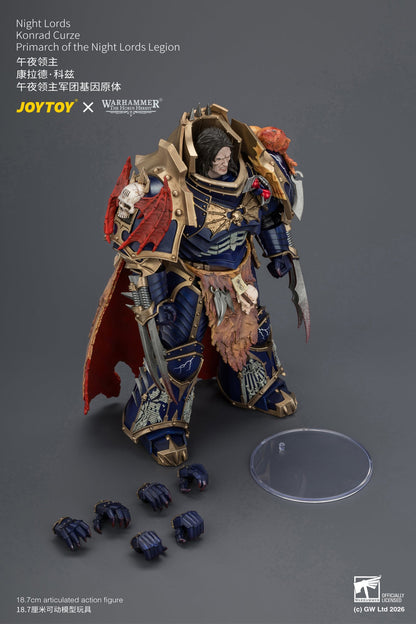 (25/8) Night Lords Konrad Curze Primarch of the Night Lords Legion - "The Horus Heresy" Warhammer 30k 1/18 Action Figure By JOYTOY
