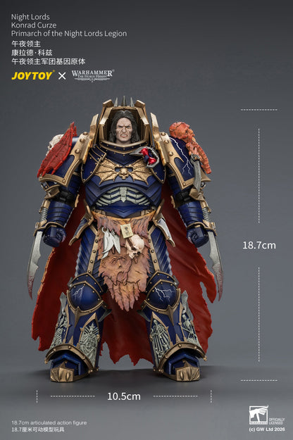 (25/8) Night Lords Konrad Curze Primarch of the Night Lords Legion - "The Horus Heresy" Warhammer 30k 1/18 Action Figure By JOYTOY