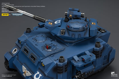 (20/5 CUTOFF) Ultramarines Predator Destructor with turret-mounted autocannon and sponson-mounted heavy bolters  - Warhammer 40K 1/18 Action Figure By JOYTOY