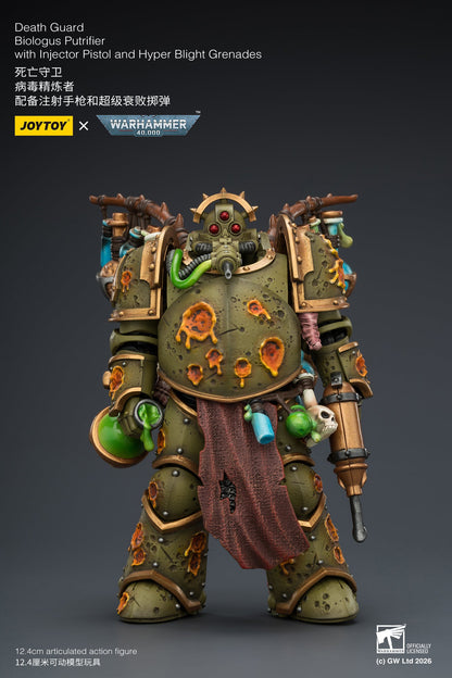 (10/5)Death Guard Biologus Putrifier & Death Guard Tallyman - "Warhammer 40,000” 1/18 Action Figure By JOYTOY