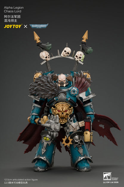 (10/11/2026)Alpha Legion Chaos Lord with Plasma Pistol and Accursed Weapon - Warhammer 40K 1/18 Action Figure By JOYTOY
