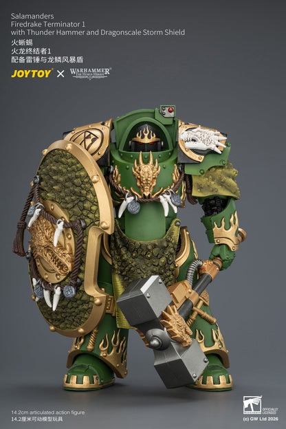 (15/7)Salamanders Firedrake Terminator 1 & Terminator 2 - "The Horus Heresy" Warhammer 40k 1/18 Action Figure By JOYTOY