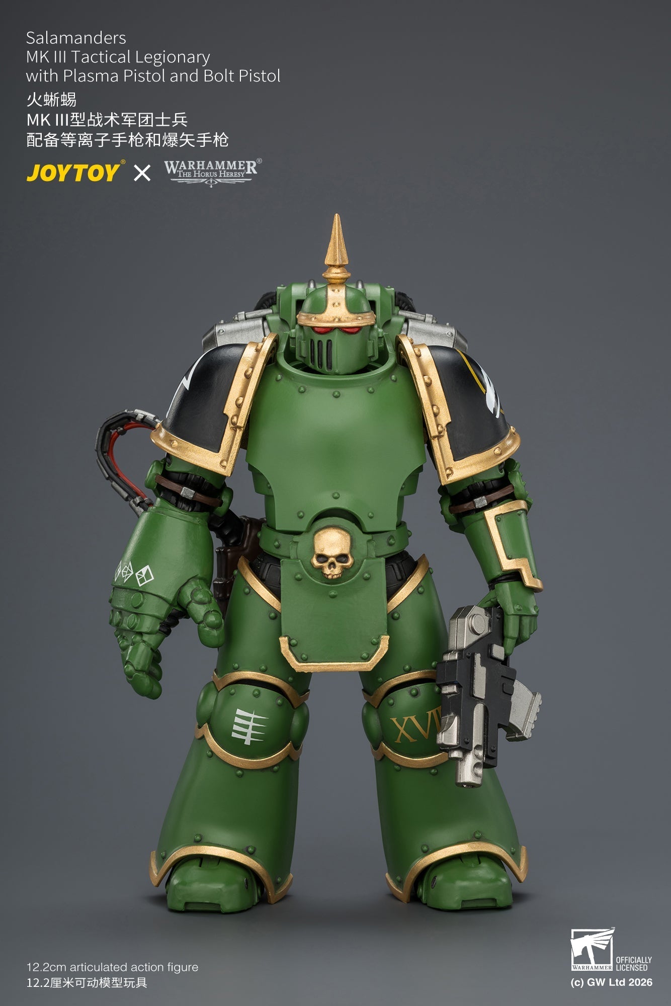 (15/7) Salamanders MK III Tactical Legionary & MKVI Tactical Legionary - "The Horus Heresy" Warhammer 40k 1/18 Action Figure By JOYTOY