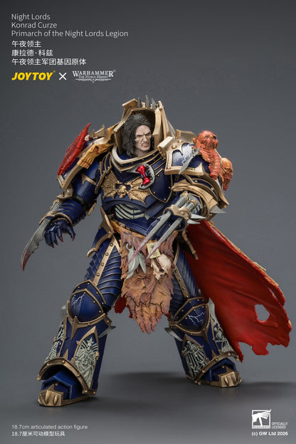 (25/8) Night Lords Konrad Curze Primarch of the Night Lords Legion - "The Horus Heresy" Warhammer 30k 1/18 Action Figure By JOYTOY