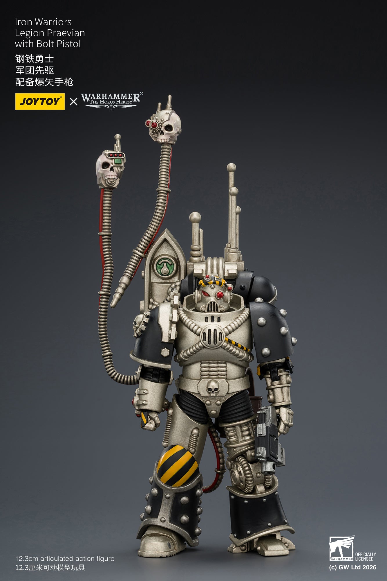 (10/5)Iron Warriors Legion Praevian with Bolt Pistol & Warsmithwith  Graviton Crusher Hammer- "The Horus Heresy” 1/18 Action Figure By JOYTOY