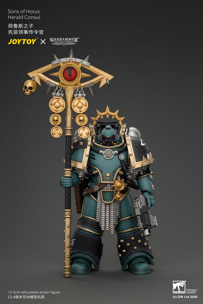 (29/10/2026) Sons of Horus Herald Consul with Icon of Allegiance, Bolt Pistol and Power Weapon - "The Horus (29/10/2026) Heresy" Warhammer 1/18 Action Figure By JOYTOY