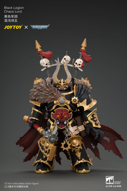 (10/11/2026) Black Legion Chaos Lord with Power Fist, Plasma Pistol and Astartes Chainblade - Warhammer 40K 1/18 Action Figure By JOYTOY