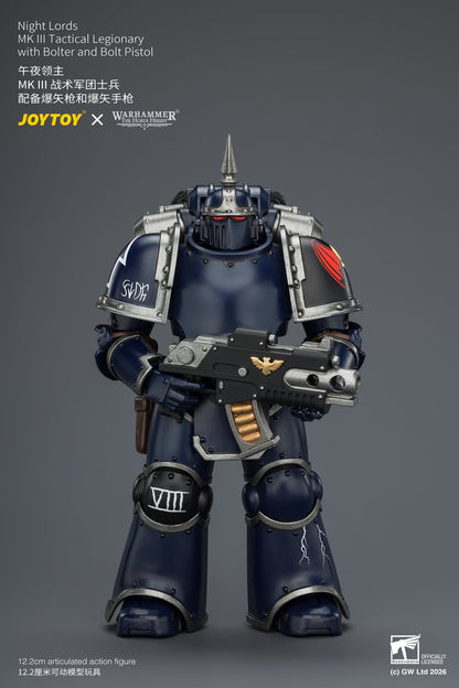 (30/6)Night Lords MKVI Tactical Legionary & MK III Tactical Legionary - "The Horus Heresy" Primarch-Warhammer 40k 1/18 Action Figure By JOYTOY