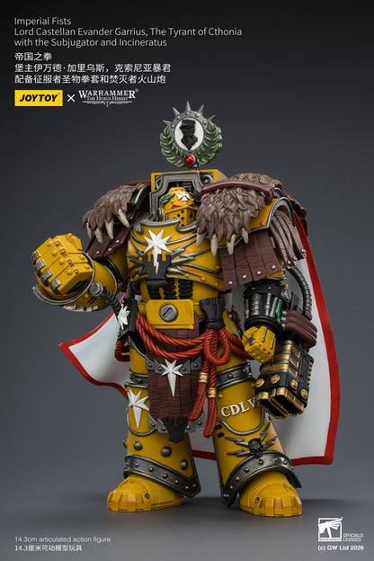 (15/6 CUTOFF) Imperial Fists Lord Castellan Evander Garrius & Legion Praetor in Mk III Armour - "The Horus Heresy" Primarch-Warhammer 40k 1/18 Action Figure By JOYTOY