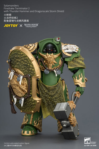 (15/7)Salamanders Firedrake Terminator 1 & Terminator 2 - "The Horus Heresy" Warhammer 40k 1/18 Action Figure By JOYTOY