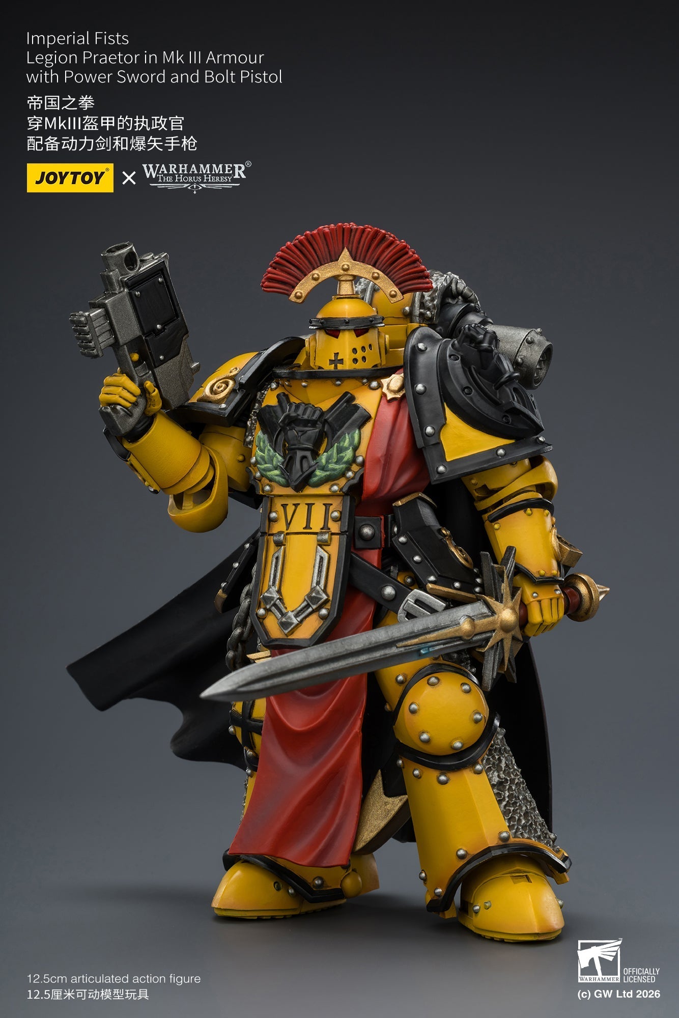 (15/6 CUTOFF) Imperial Fists Lord Castellan Evander Garrius & Legion Praetor in Mk III Armour - "The Horus Heresy" Primarch-Warhammer 40k 1/18 Action Figure By JOYTOY