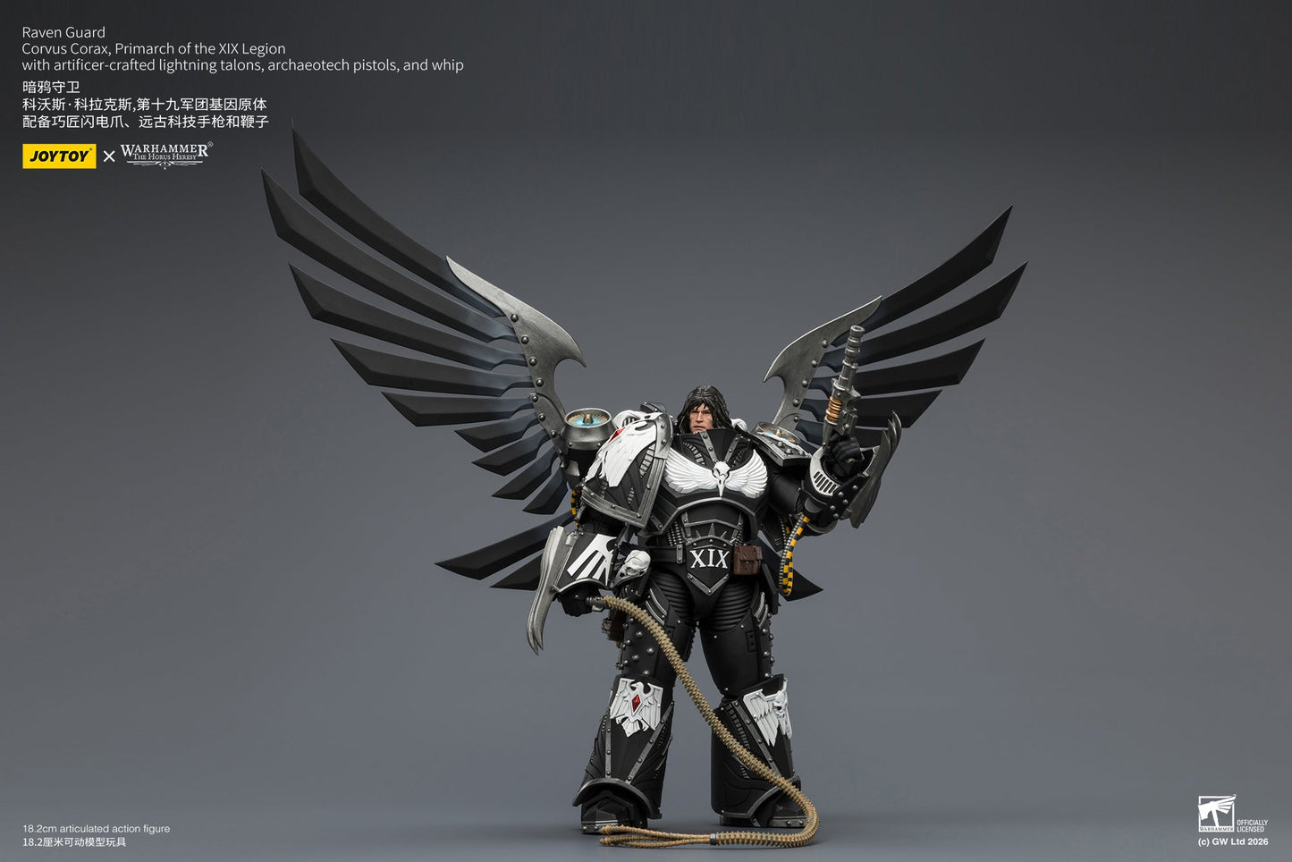 (CUTOFF MAY 1 ) Raven Guard Corvus Corax, Primarch of the XIX Legion - Warhammer "The Horus Heresy" 1/18 Action Figure By JOYTOY