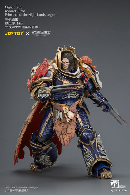 (25/8) Night Lords Konrad Curze Primarch of the Night Lords Legion - "The Horus Heresy" Warhammer 30k 1/18 Action Figure By JOYTOY