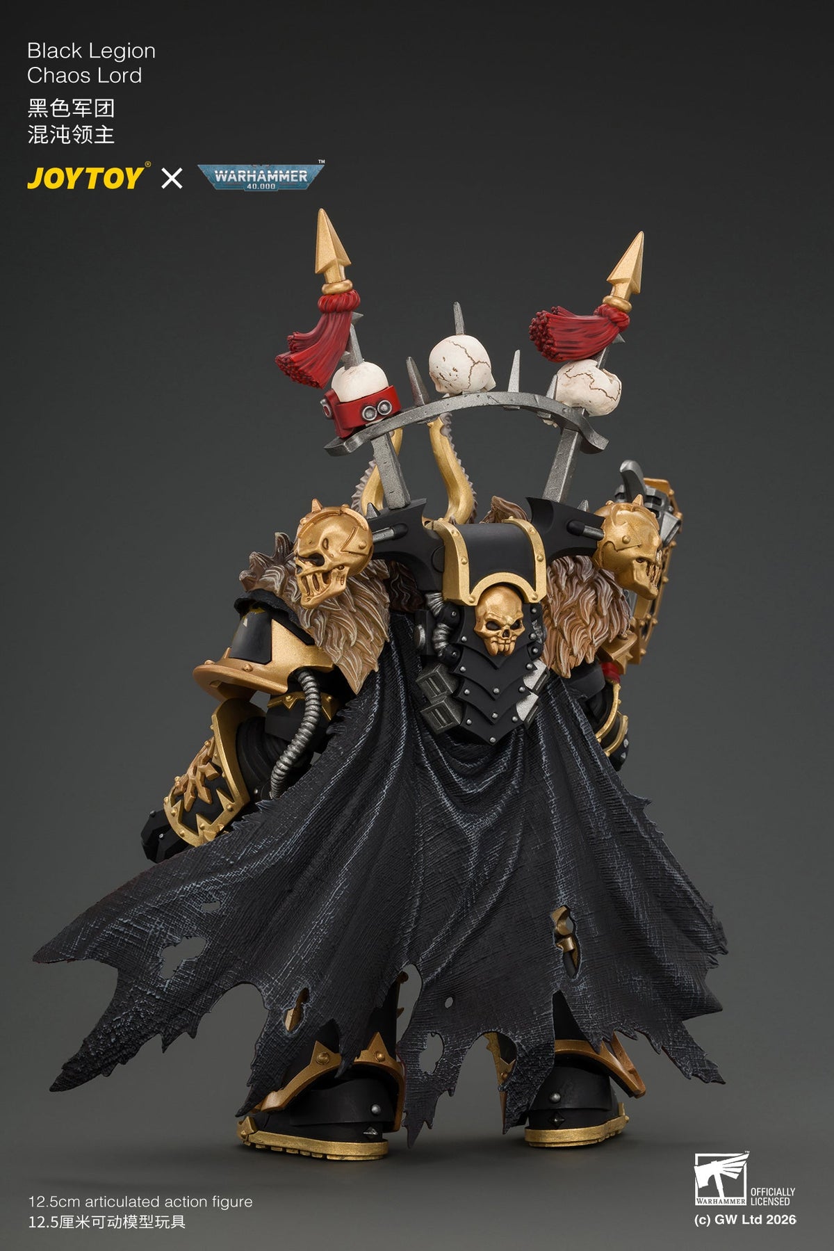 (10/11/2026) Black Legion Chaos Lord with Power Fist, Plasma Pistol and Astartes Chainblade - Warhammer 40K 1/18 Action Figure By JOYTOY
