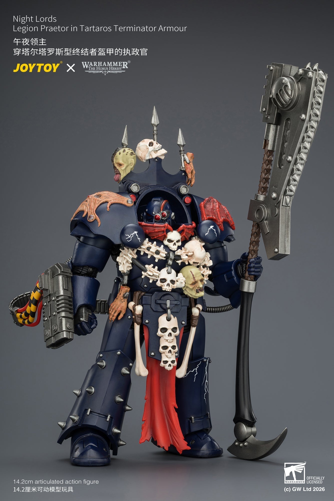 (30/6)Night Lords Legion Praetor in Tartaros Terminator Armour - "The Horus Heresy" Primarch-Warhammer 40k 1/18 Action Figure By JOYTOY