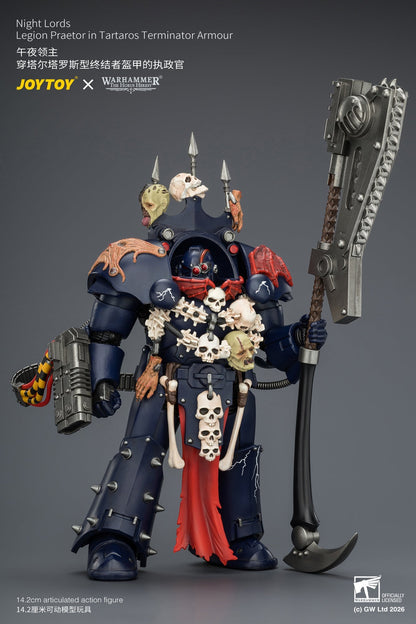 (30/6)Night Lords Legion Praetor in Tartaros Terminator Armour - "The Horus Heresy" Primarch-Warhammer 40k 1/18 Action Figure By JOYTOY