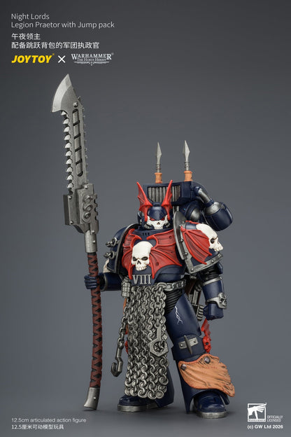(30/6)Night Lords Legion Praetor with Jump pack - "The Horus Heresy" Primarch-Warhammer 40k 1/18 Action Figure By JOYTOY