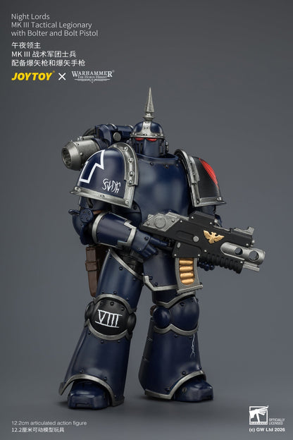 (30/6)Night Lords MKVI Tactical Legionary & MK III Tactical Legionary - "The Horus Heresy" Primarch-Warhammer 40k 1/18 Action Figure By JOYTOY