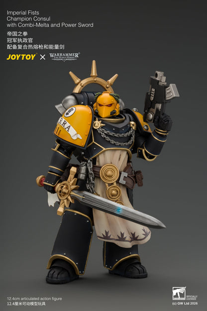 (18/9) Imperial Fists Champion Consul with Combi-Melta and Power Sword - Warhammer "The Horus Heresy" 1/18 Action Figure By JOYTOY