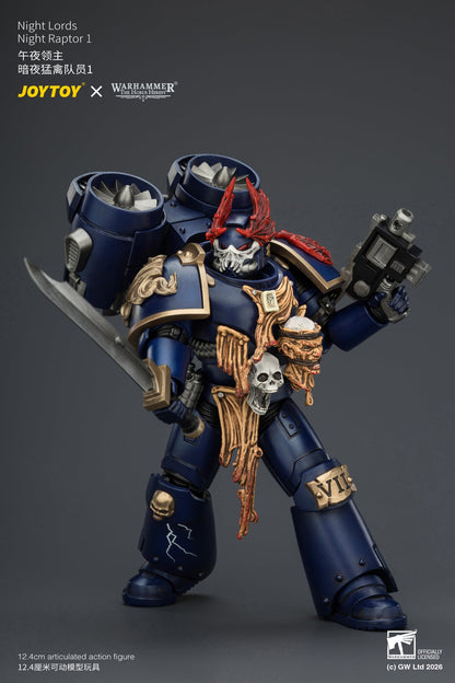 (25/8) Night Lords Night Raptors - "The Horus Heresy" Primarch-Warhammer 30k 1/18 Action Figure By JOYTOY