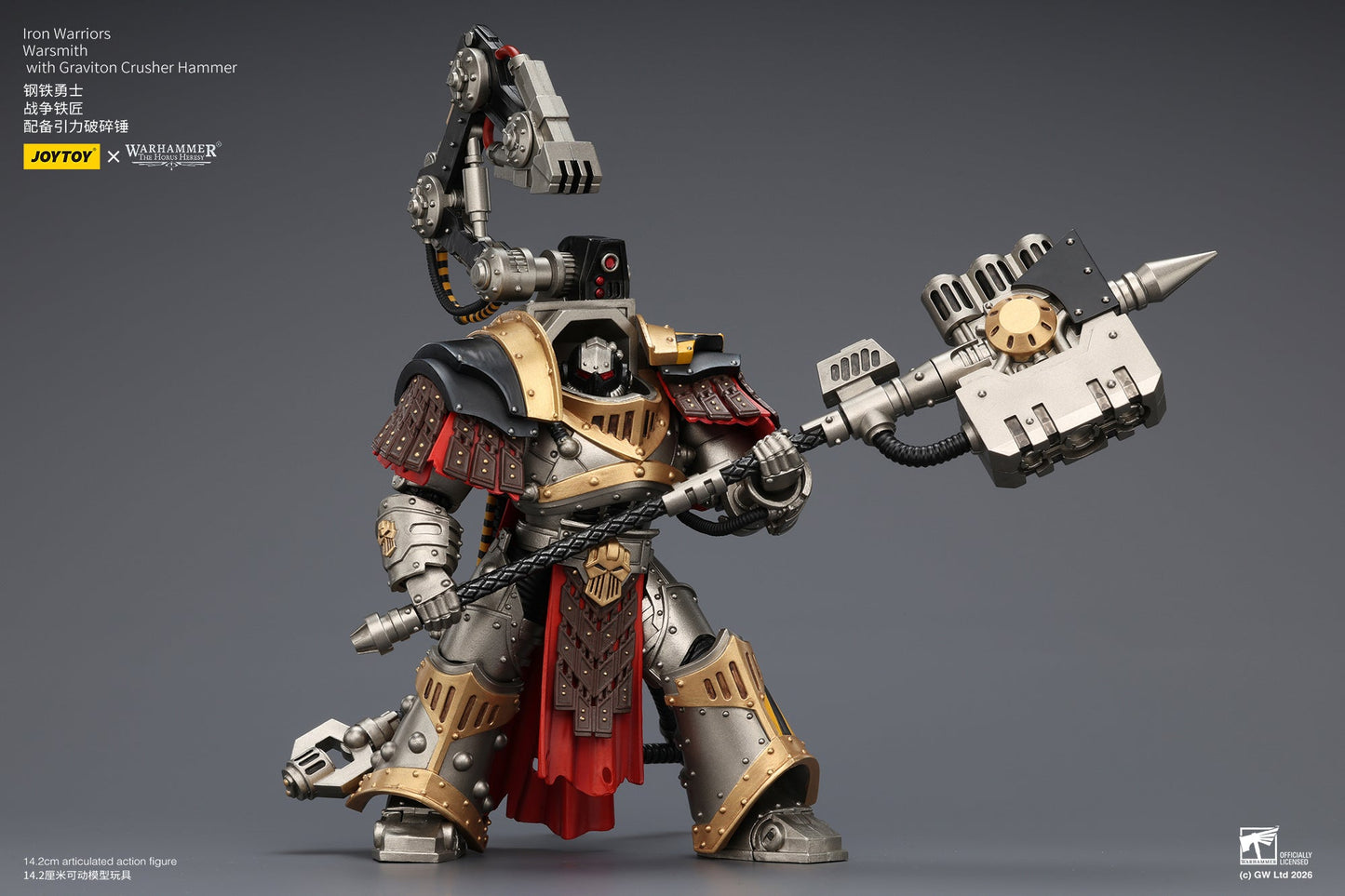 (10/5)Iron Warriors Legion Praevian with Bolt Pistol & Warsmithwith  Graviton Crusher Hammer- "The Horus Heresy” 1/18 Action Figure By JOYTOY