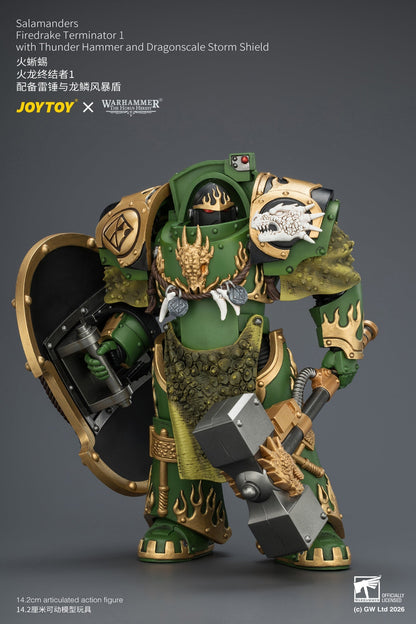 (15/7)Salamanders Firedrake Terminator 1 & Terminator 2 - "The Horus Heresy" Warhammer 40k 1/18 Action Figure By JOYTOY