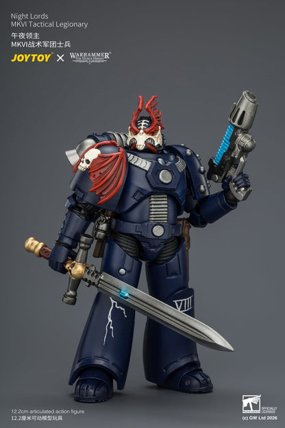 (30/6)Night Lords MKVI Tactical Legionary & MK III Tactical Legionary - "The Horus Heresy" Primarch-Warhammer 40k 1/18 Action Figure By JOYTOY