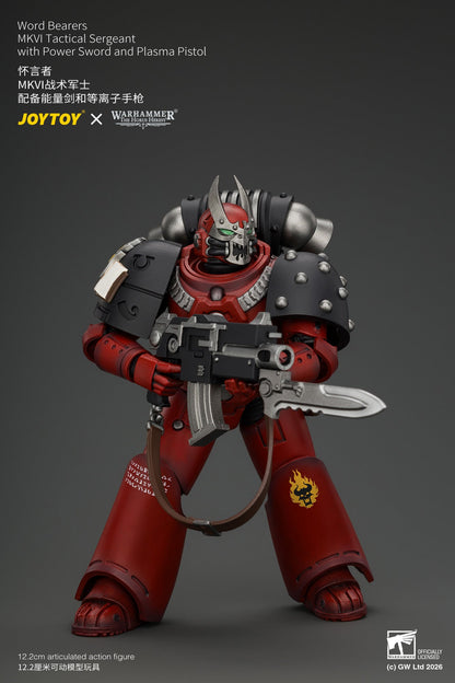 (5/10/2026)Word Bearers Erebus, the Dark Apostle & MkVI Tactical Sergeant - Warhammer "The Horus Heresy" 1/18 Action Figure By JOYTOY