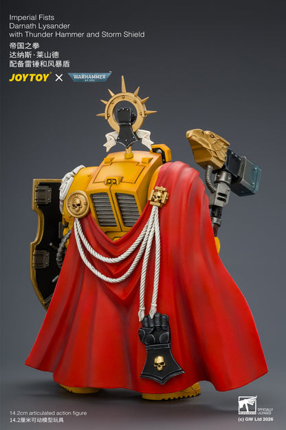 (8/8) Imperial Fists Darnath Lysander with Thunder Hammer and Storm Shield - Warhammer 40k 1/18 Action Figure By JOYTOY