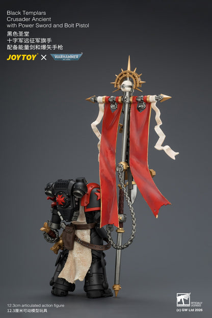 (25/7) Black Templars Crusader Ancient with Power Sword and Bolt Pistol - Warhammer 40K 1/18 Action Figure By JOYTOY