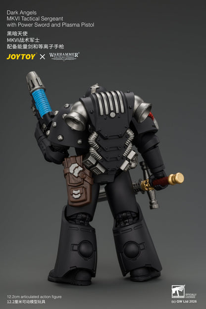 (18/9) Dark Angels MKVI Tactical Sergeant with Power Sword and Plasma Pistol - Warhammer "The Horus Heresy" 1/18 Action Figure By JOYTOY