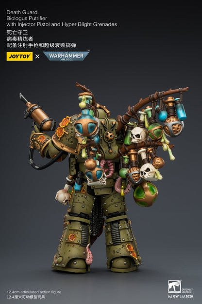 (10/5)Death Guard Biologus Putrifier & Death Guard Tallyman - "Warhammer 40,000” 1/18 Action Figure By JOYTOY