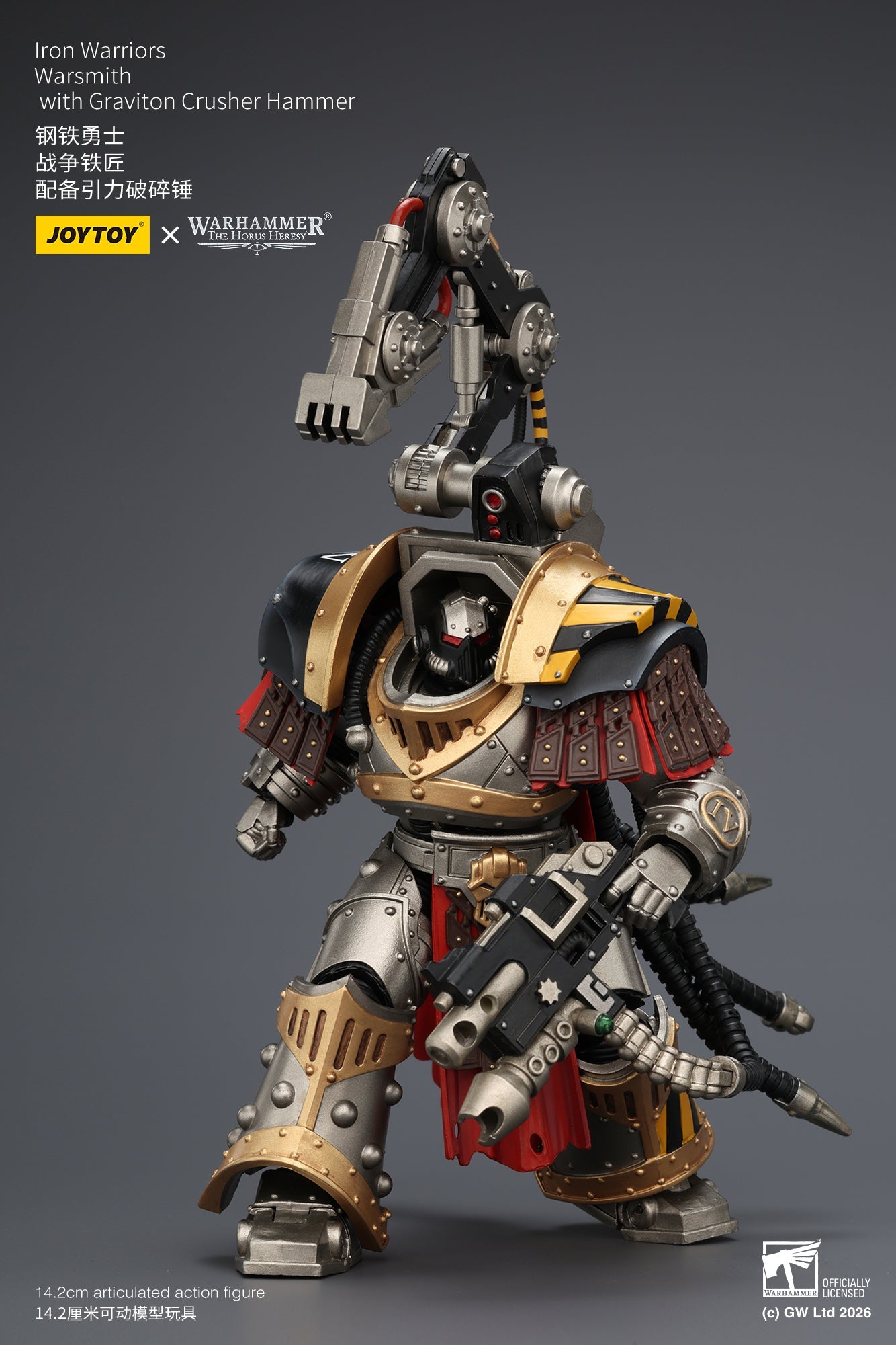 (10/5)Iron Warriors Legion Praevian with Bolt Pistol & Warsmithwith  Graviton Crusher Hammer- "The Horus Heresy” 1/18 Action Figure By JOYTOY