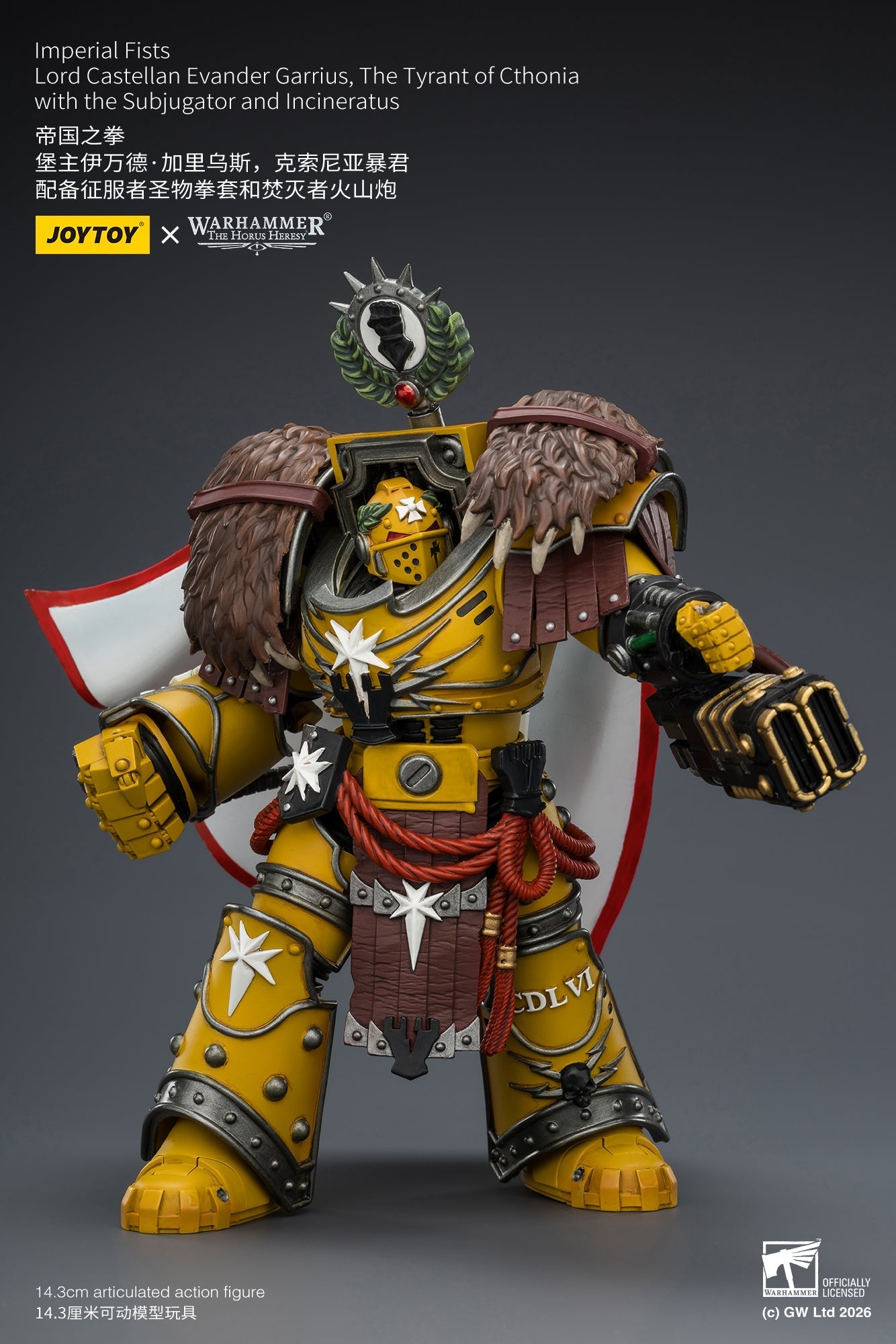 (15/6 CUTOFF) Imperial Fists Lord Castellan Evander Garrius & Legion Praetor in Mk III Armour - "The Horus Heresy" Primarch-Warhammer 40k 1/18 Action Figure By JOYTOY