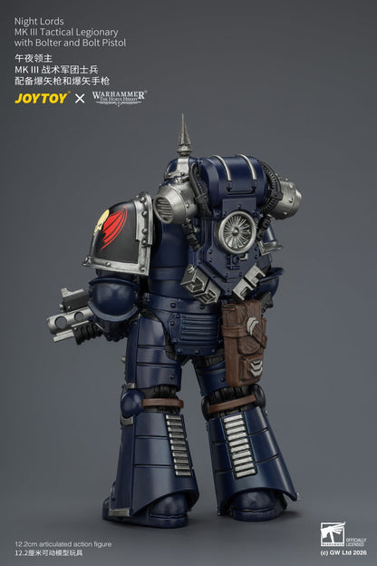 (30/6)Night Lords MKVI Tactical Legionary & MK III Tactical Legionary - "The Horus Heresy" Primarch-Warhammer 40k 1/18 Action Figure By JOYTOY