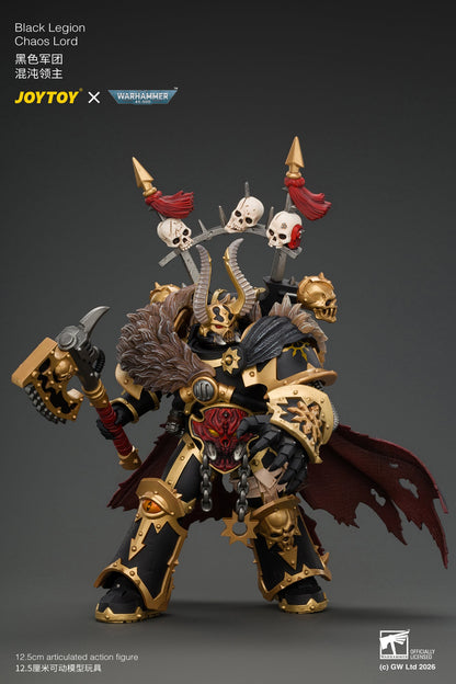 (10/11/2026) Black Legion Chaos Lord with Power Fist, Plasma Pistol and Astartes Chainblade - Warhammer 40K 1/18 Action Figure By JOYTOY