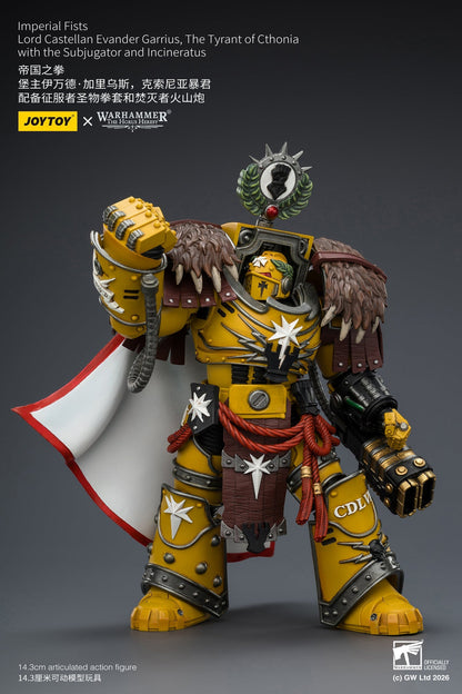 (15/6 CUTOFF) Imperial Fists Lord Castellan Evander Garrius & Legion Praetor in Mk III Armour - "The Horus Heresy" Primarch-Warhammer 40k 1/18 Action Figure By JOYTOY