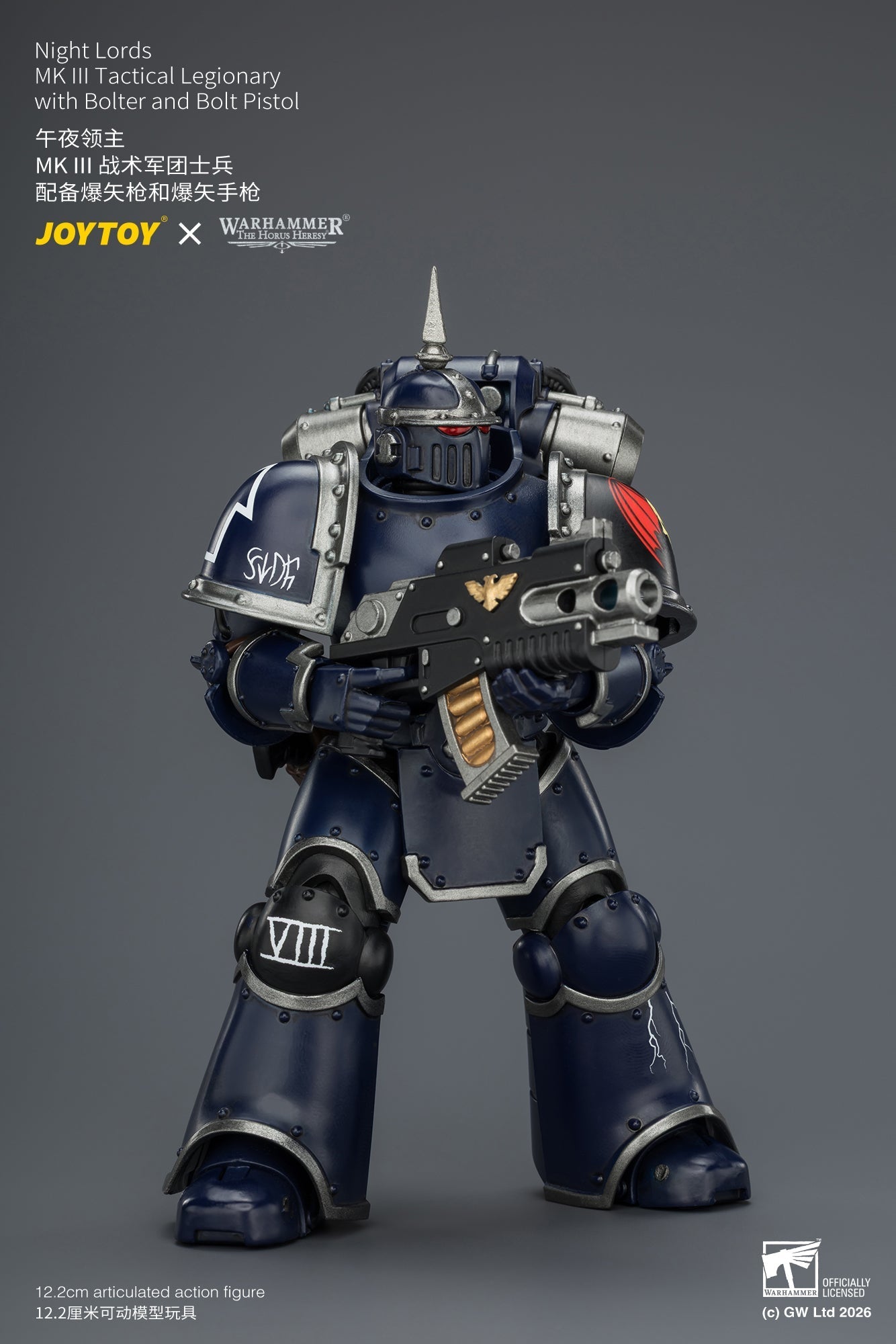 (30/6)Night Lords MKVI Tactical Legionary & MK III Tactical Legionary - "The Horus Heresy" Primarch-Warhammer 40k 1/18 Action Figure By JOYTOY