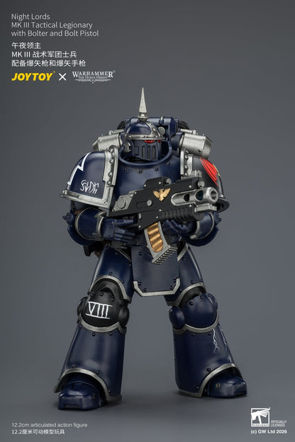 (30/6)Night Lords MKVI Tactical Legionary & MK III Tactical Legionary - "The Horus Heresy" Primarch-Warhammer 40k 1/18 Action Figure By JOYTOY