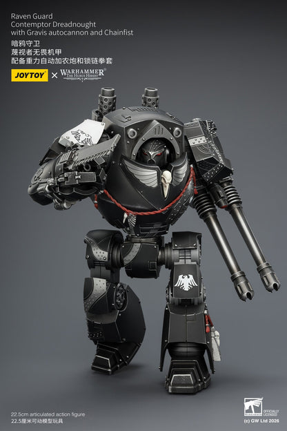 (CUTOFF MAY 1 ) Raven Guard  Contemptor Dreadnought with Gravis autocannon and Chainfist - Warhammer "The Horus Heresy" 1/18 Action Figure By JOYTOY
