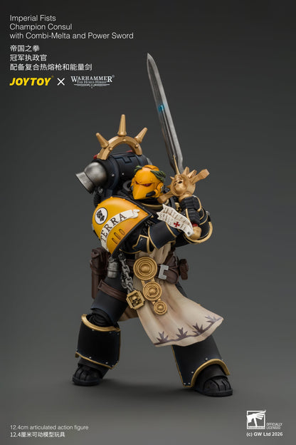 (18/9) Imperial Fists Champion Consul with Combi-Melta and Power Sword - Warhammer "The Horus Heresy" 1/18 Action Figure By JOYTOY