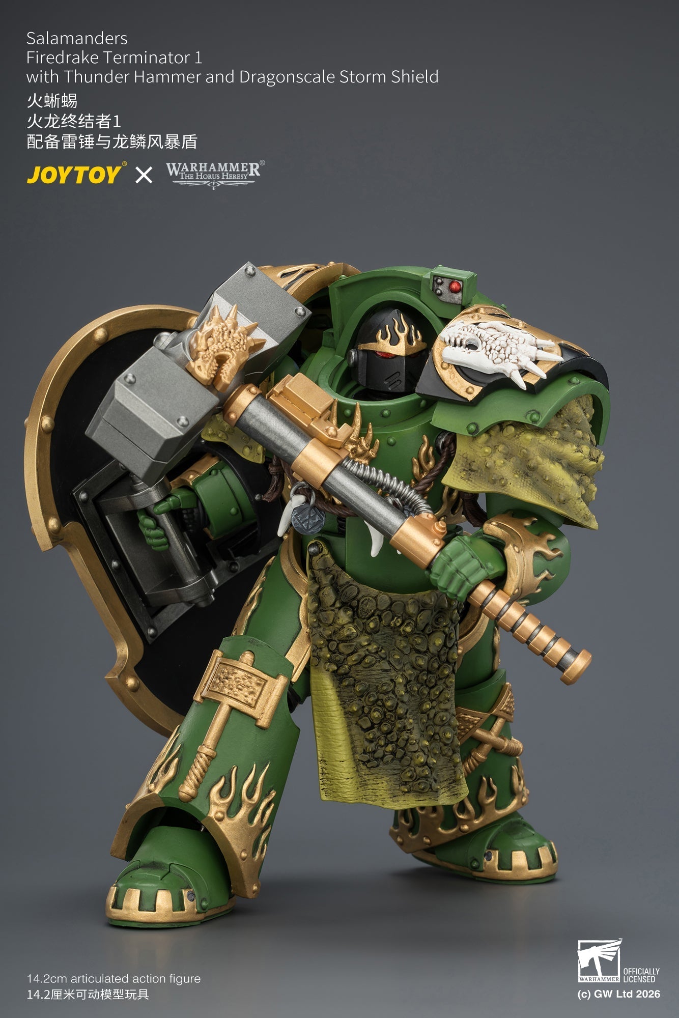 (15/7)Salamanders Firedrake Terminator 1 & Terminator 2 - "The Horus Heresy" Warhammer 40k 1/18 Action Figure By JOYTOY