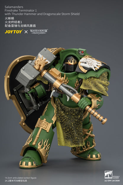 (15/7)Salamanders Firedrake Terminator 1 & Terminator 2 - "The Horus Heresy" Warhammer 40k 1/18 Action Figure By JOYTOY