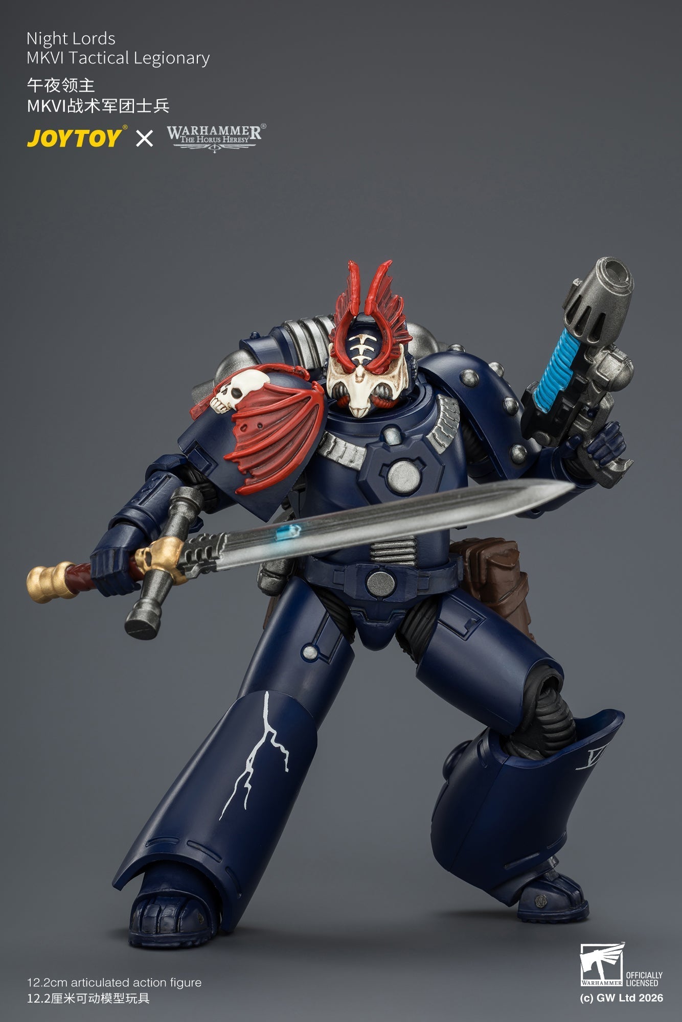 (30/6)Night Lords MKVI Tactical Legionary & MK III Tactical Legionary - "The Horus Heresy" Primarch-Warhammer 40k 1/18 Action Figure By JOYTOY